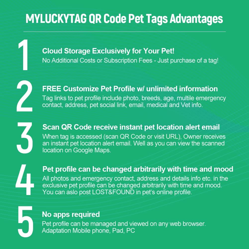 Stainless Steel QR Code Pet ID Tags Dog Tags – Pet Online Profile – Scan QR Rece