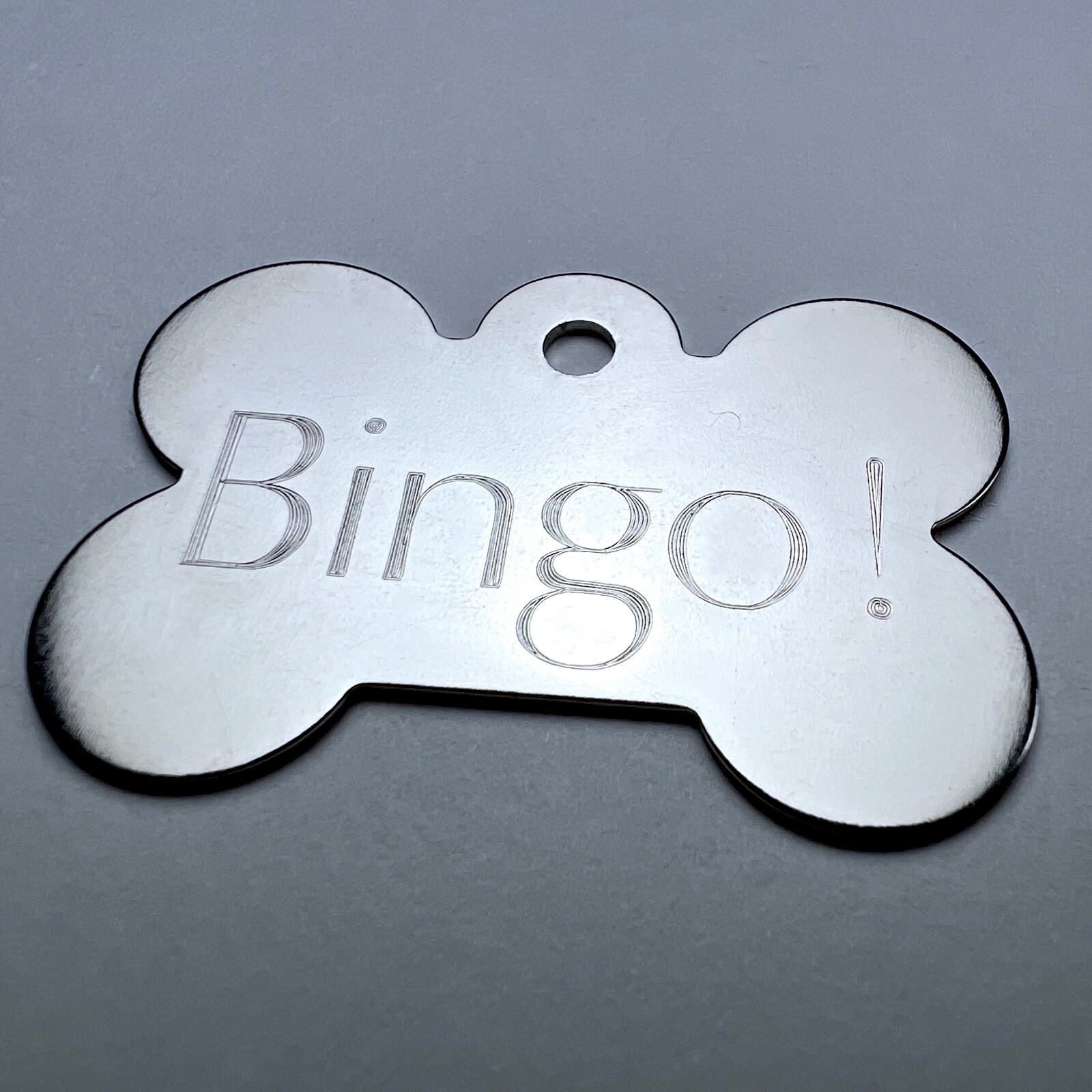 Custom Engraved Dog Tags Personalized Dog Collar Pet Tags Engraved BONE CHROME