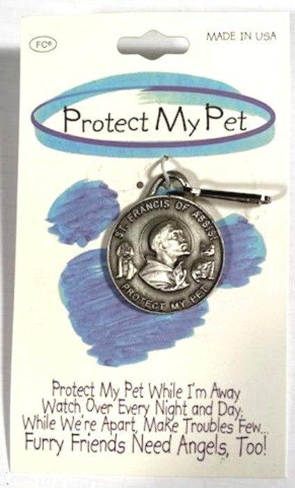 Dog or Cat St Francis of Assisi Collar Charm Engravable Pewter Made in USA NEW