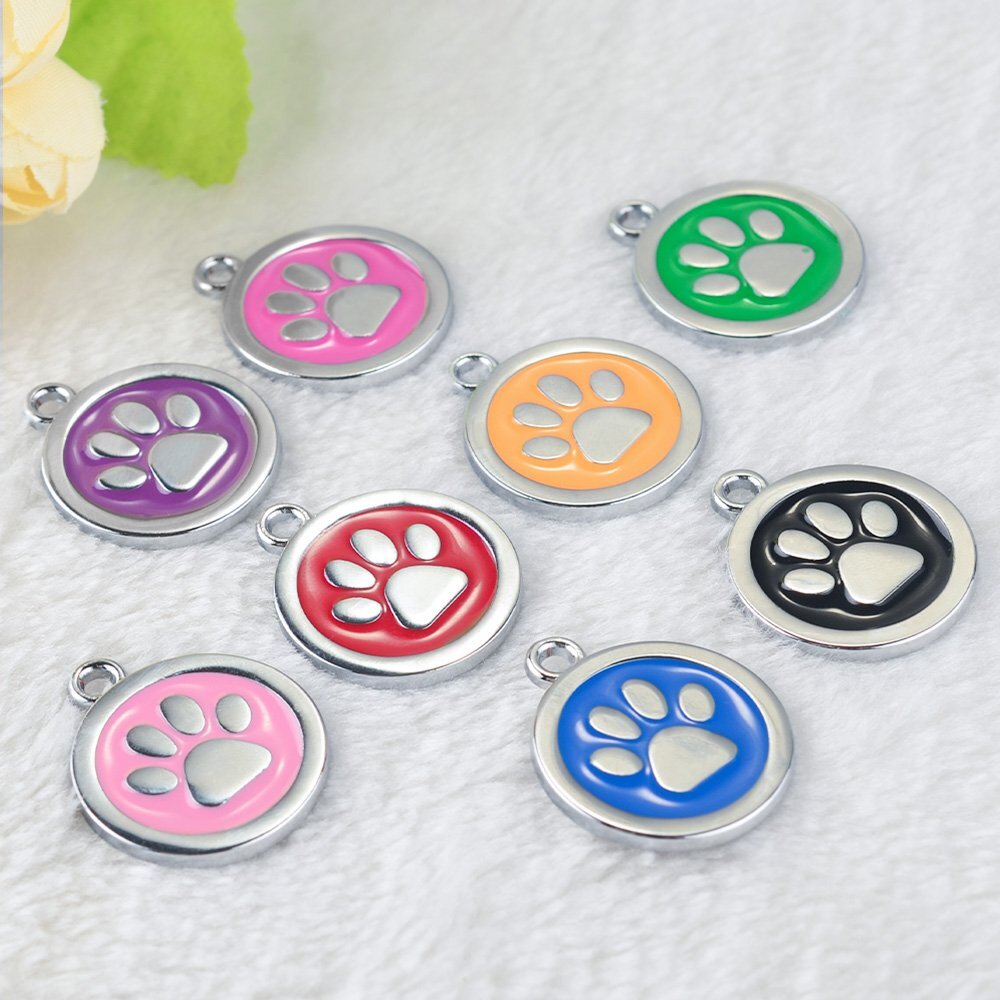 Personalized Dog Tags Custom Engraved Cat Dogs Pet ID Name Tags Collar Bling Paw