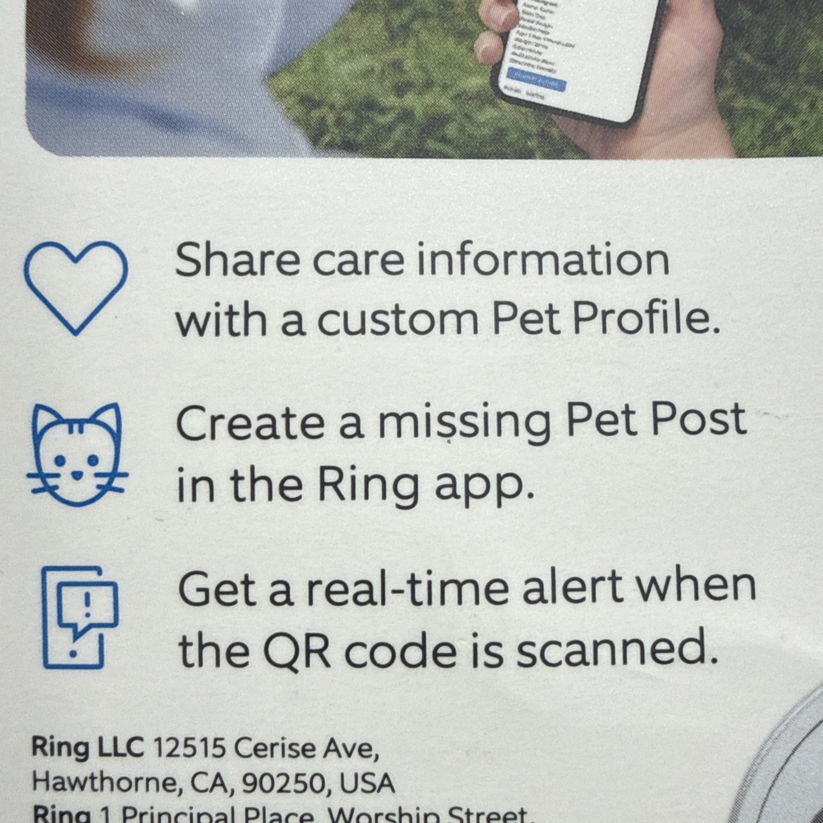 Ring Pet Tag, Easy-to-use tag with QR code, Real-time scan alerts, NIB