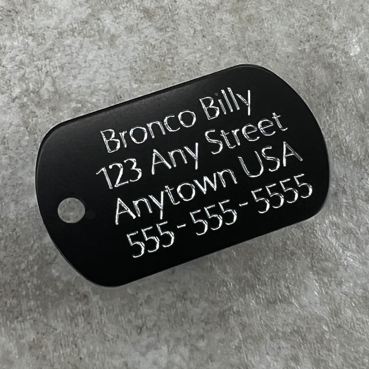 Custom Engraved Tags Personalized Luggage Tag MINI MILITARY Dog Tag MINI BLACK