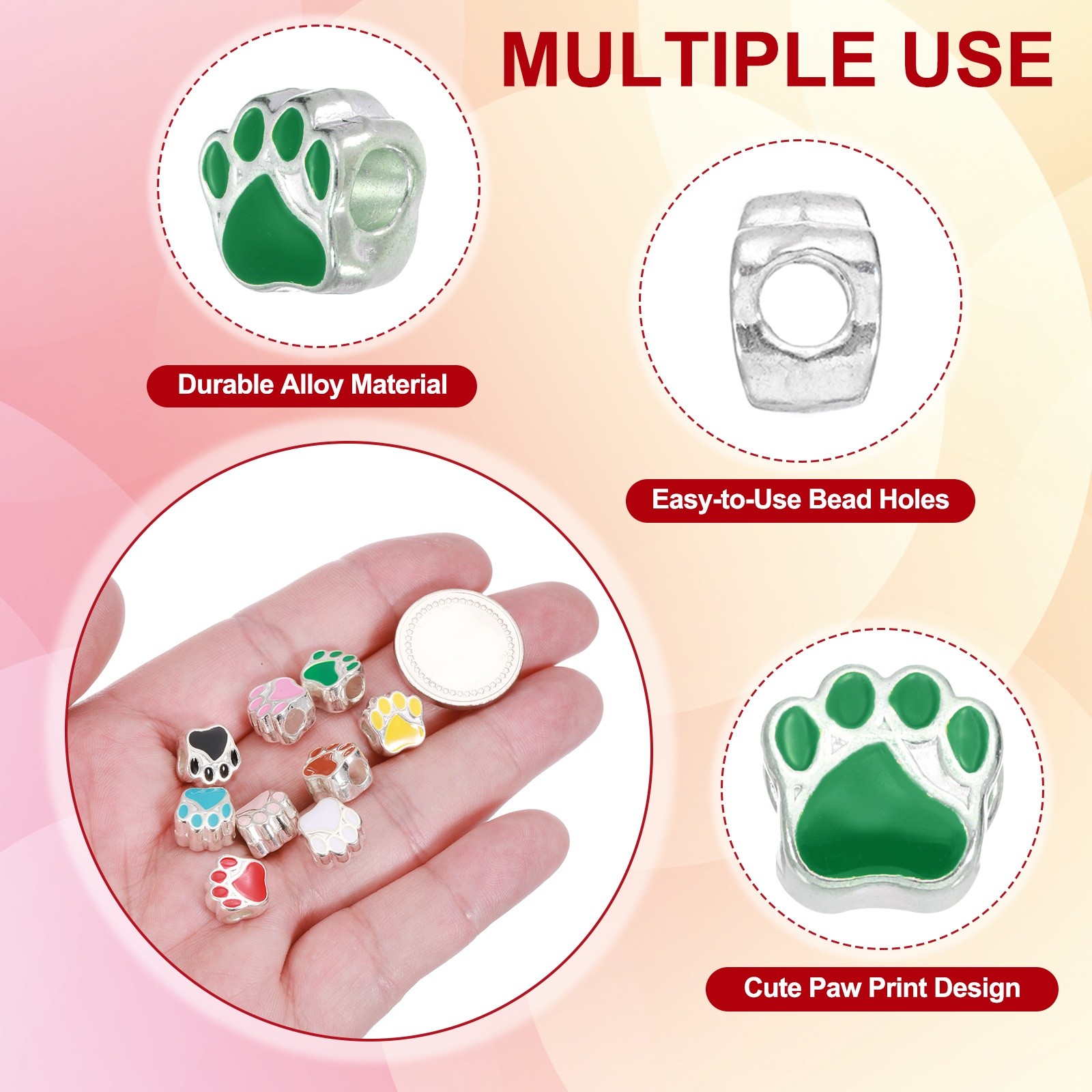 Dog/Cat Jewelry Leg Beads, 20pcs Green