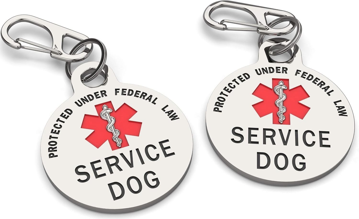Durable 1.25 Inch Double-Sided Dog ID Tag – Red Medical Alert & Personalization