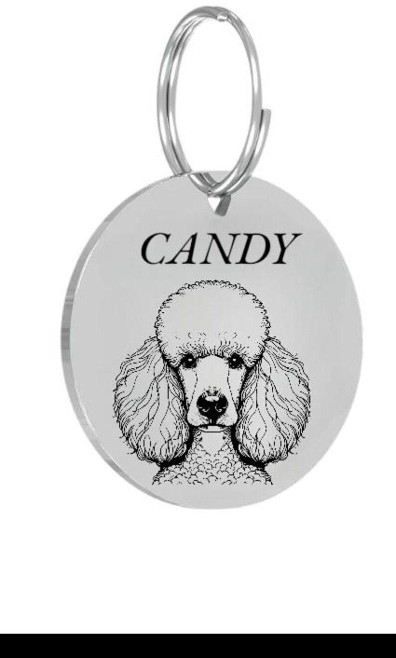 STANDARD POODLE Pet ID Tags Dog Tags Personalized Front and Back Engraving…