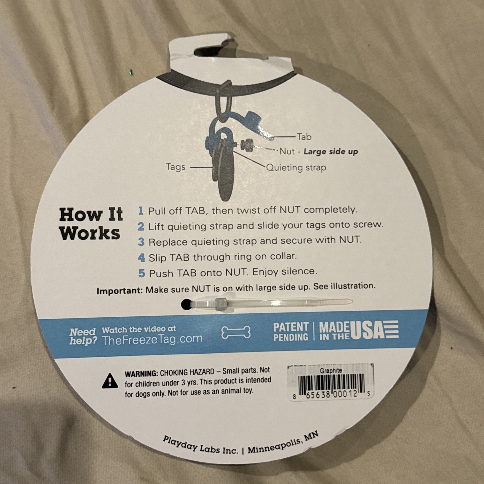 FreezeTag Dog Tag Silencer and Connector, One Size, Graphite