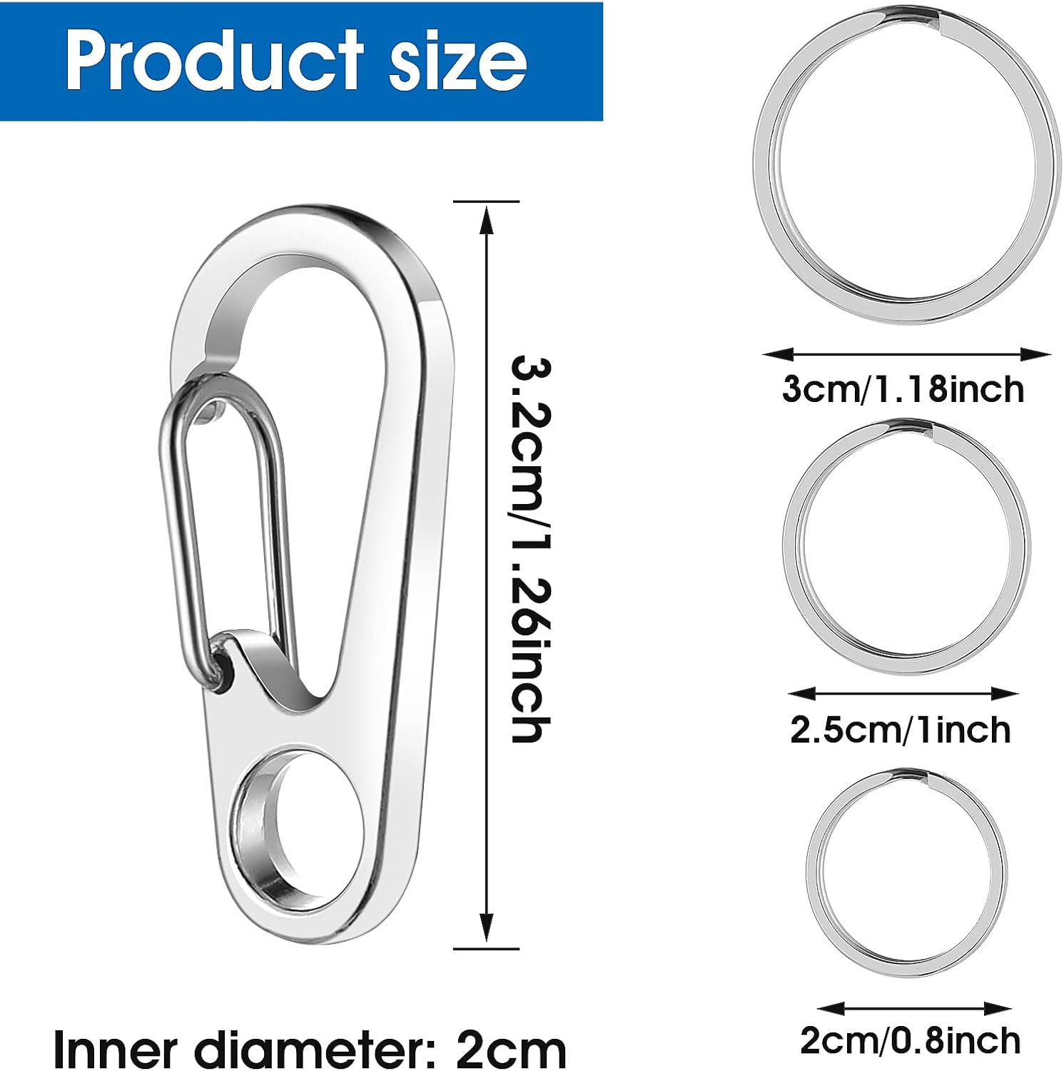 Dog Tag Clips with Rings, 6 PCS Dog ID Tag Clips 18 PCS Tags Rings | Stainles…