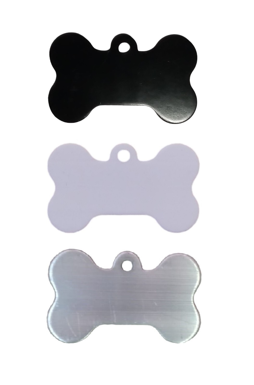 blank dog id tags bone shape engravable aluminum white and black 100pcs/lot