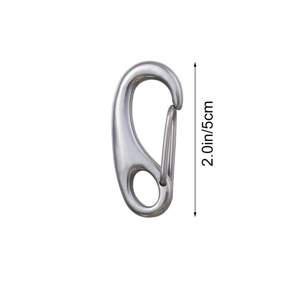 2Pcs Reusable Stainless Steel Dog Tag Clips Easy Pet Id Tag Holders Silver