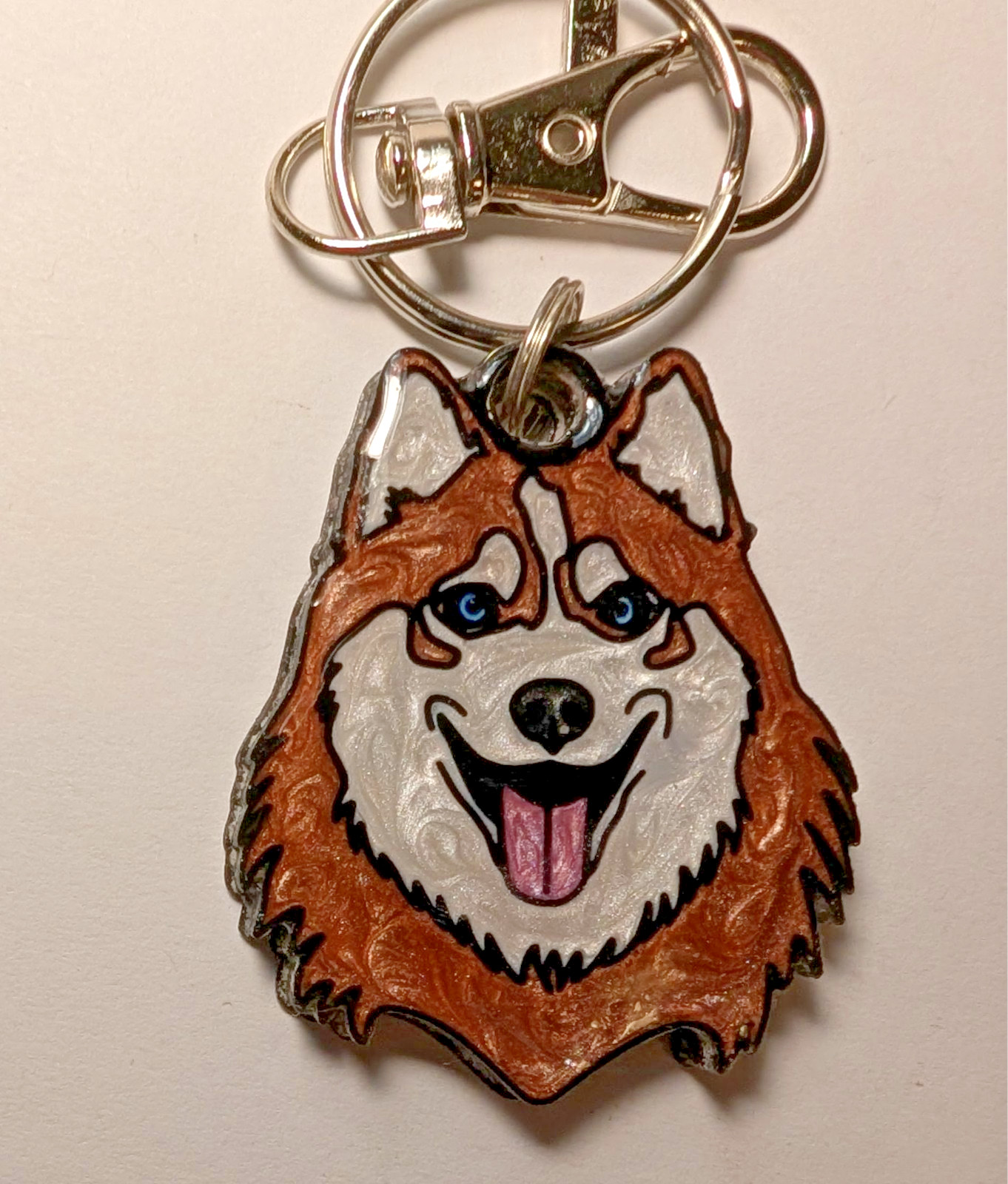Hand Painted Artisan Dog Charm Keychains