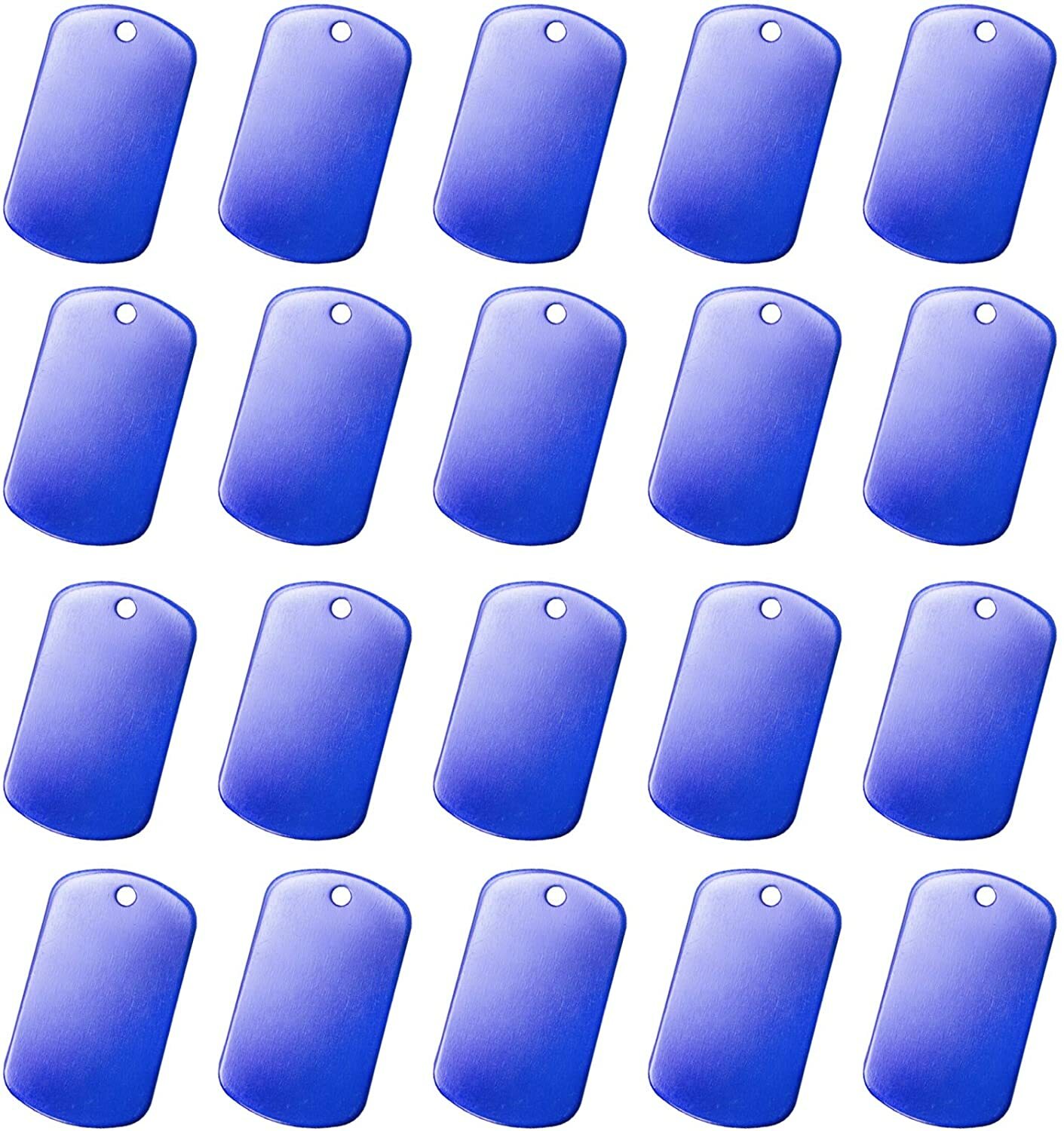 BULK – Blue Anodized Aluminum Military GI Dog Tags for Laser Engraving/Crafting