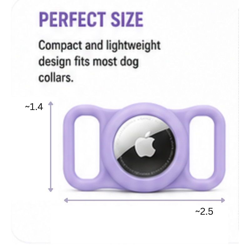 Silent Silicone Slide On Pet Tag Compatible with Apple Air Tag Find My Dog Cat