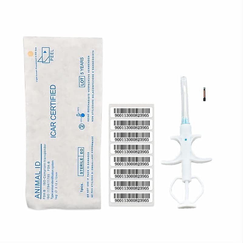 1 PCS Universal Pet Microchip 134.2kHz Implant Chip FDXB ID Tag 1.25x7mm