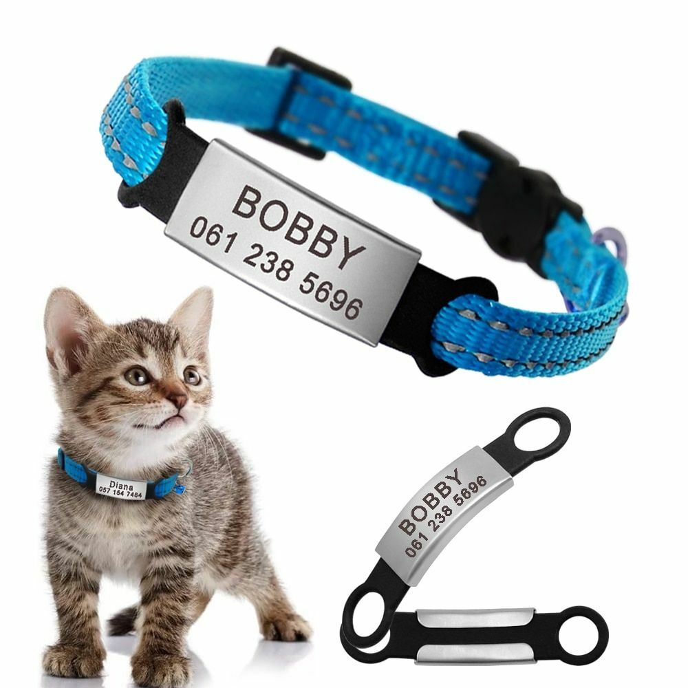 Personalized Slide on Pet Dog Cat Tags ID Engraved Name Custom Puppy Collar