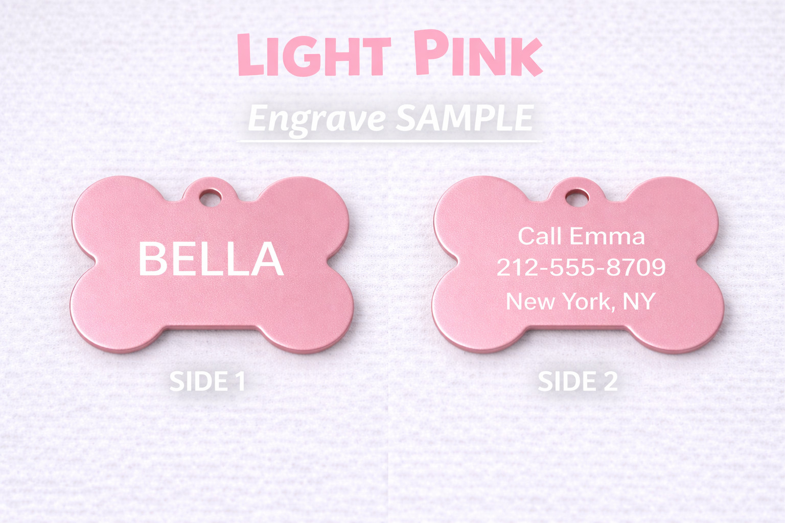 LASER ENGRAVED PERSONALIZED PET TAG ID DOG CAT NAME TAGS DOUBLE SIDE