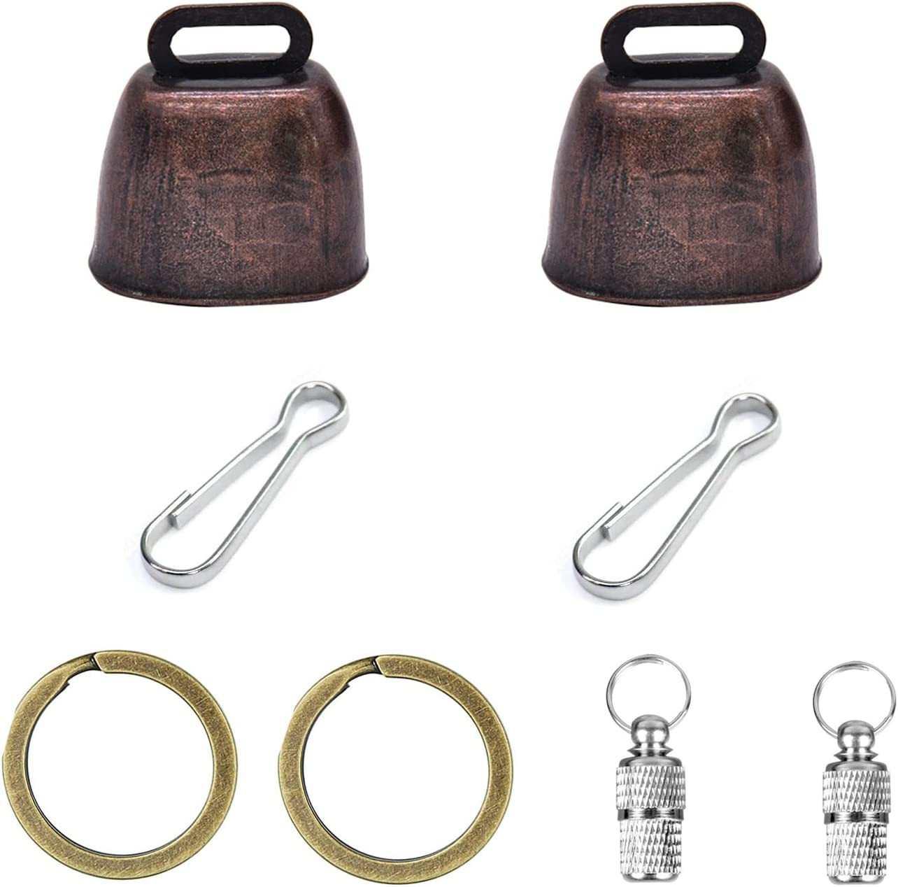 2Pack Retro Copper Bell, Pet Anti-Theft ID Tag, Anti-Lost Tags, Pet Collar Acces
