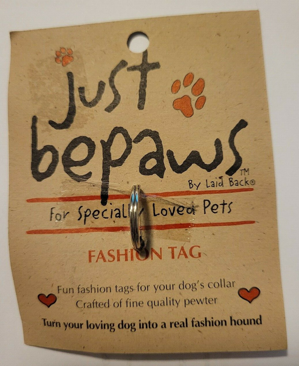 VINTAGE DOG COLLAR PEWTER TAG “GOOD DOG” NEW CARDED JUST BEPAWS