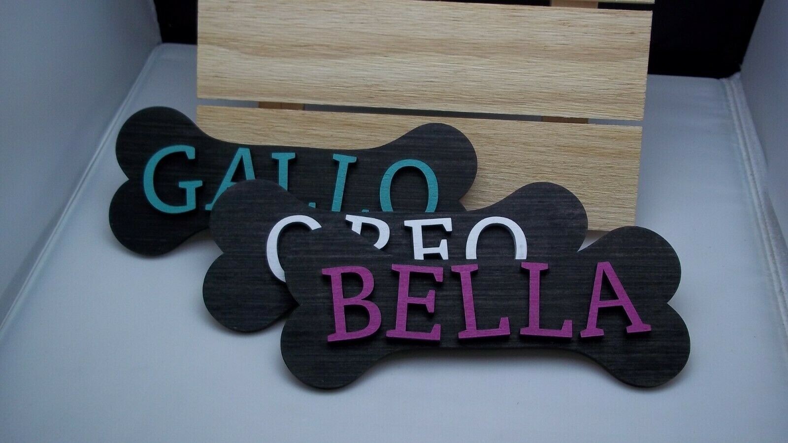 Custom Wood Dog Bone Plaque – Pet Gift Crate Wooden