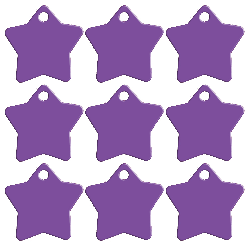 100pcs Wholesale Bulk STAR Pet Dog Cat Identification Name Tags Aluminum 9 Color