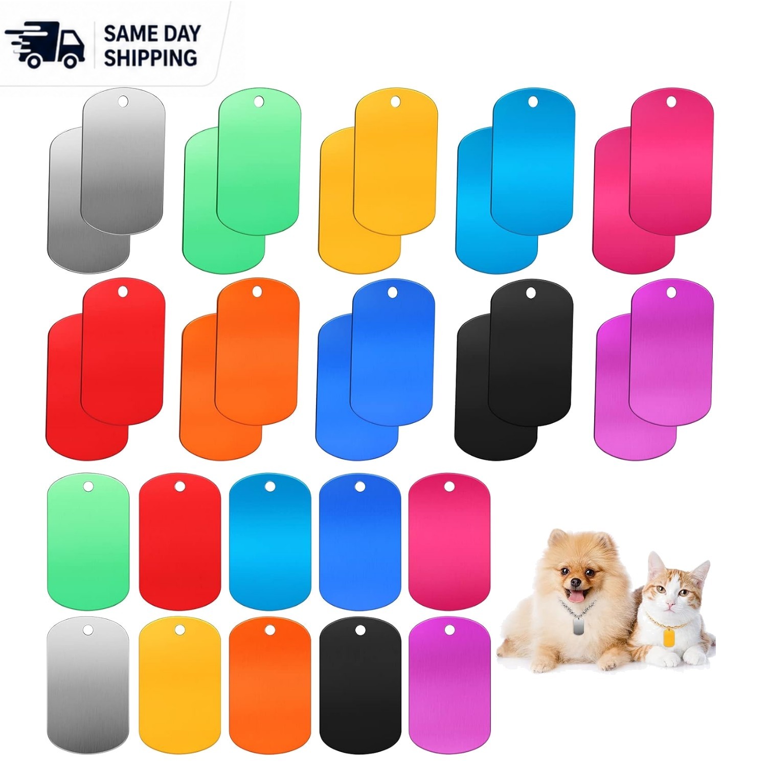 30 Durable Multicolor Aluminum Tags for DIY Personalization – Ideal for Crafts