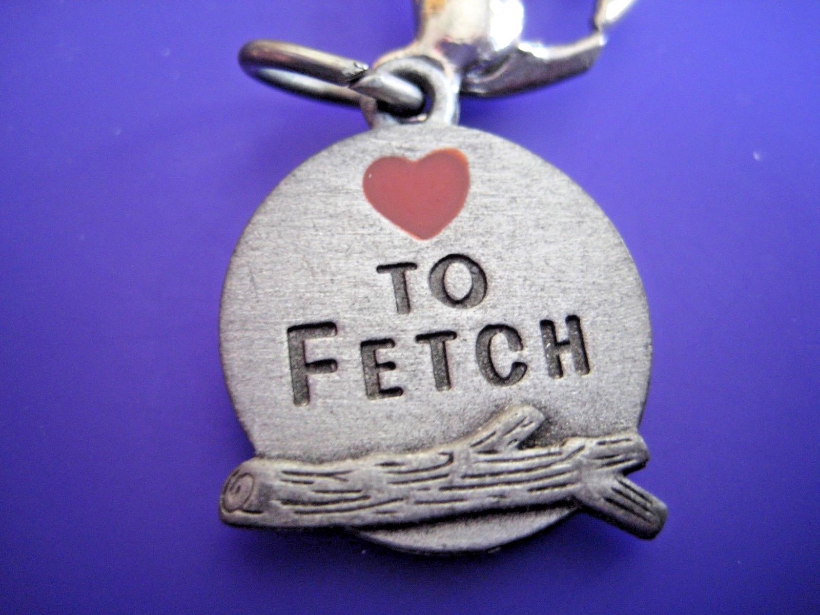 Silver Love To Fetch Dog Tag Charm Zipper Pull NEW