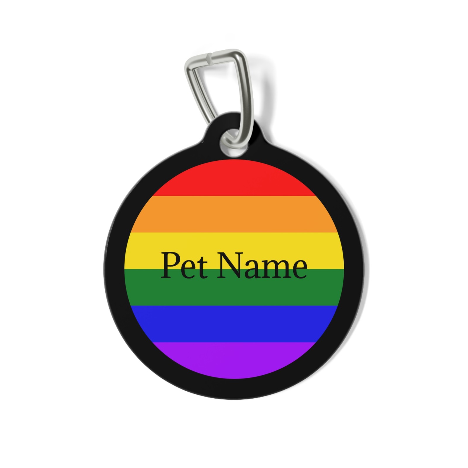 Gay Pride Rainbow Flag Pet Tag Personalized Dog Cat ID LGBT Custom Engraved