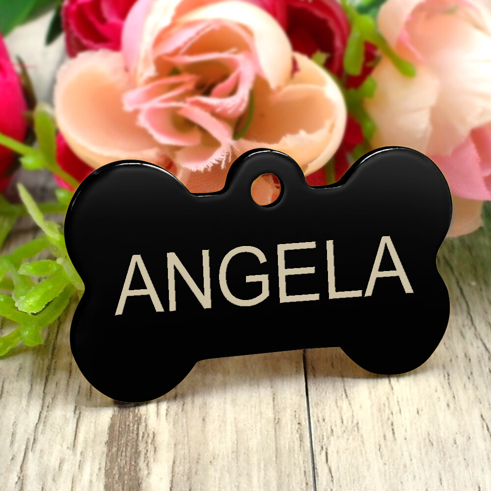 Stainless Steel Personalized Dog Tag Bone Shape Pet Dog ID Name Phone Engraved