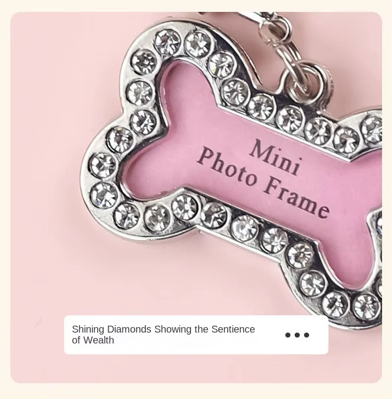 Mini Photo Frame Pet Tag – Writable ID , Keychain, Holiday Gift for Pet Lovers
