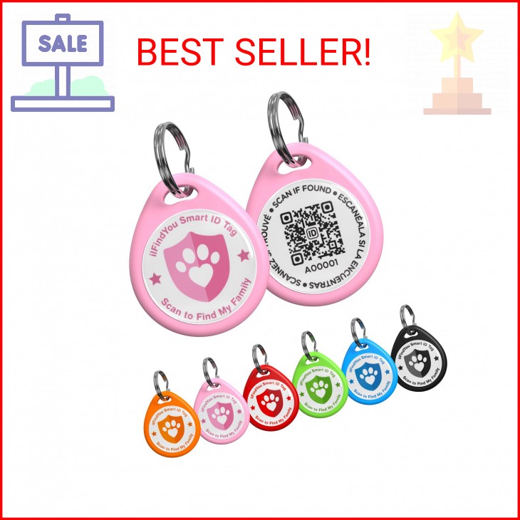 ilFindYou Dog Tags Personalized, QR Code Pet ID Tags for Dog Collar, Online Prof