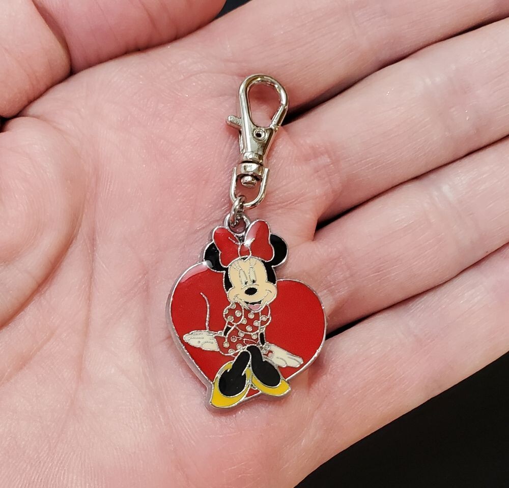 MINNIE MOUSE CHARM ZIPPER PULL FOR PURSE WALLET BACKPACK ETC OR DOG CAT COLLAR
