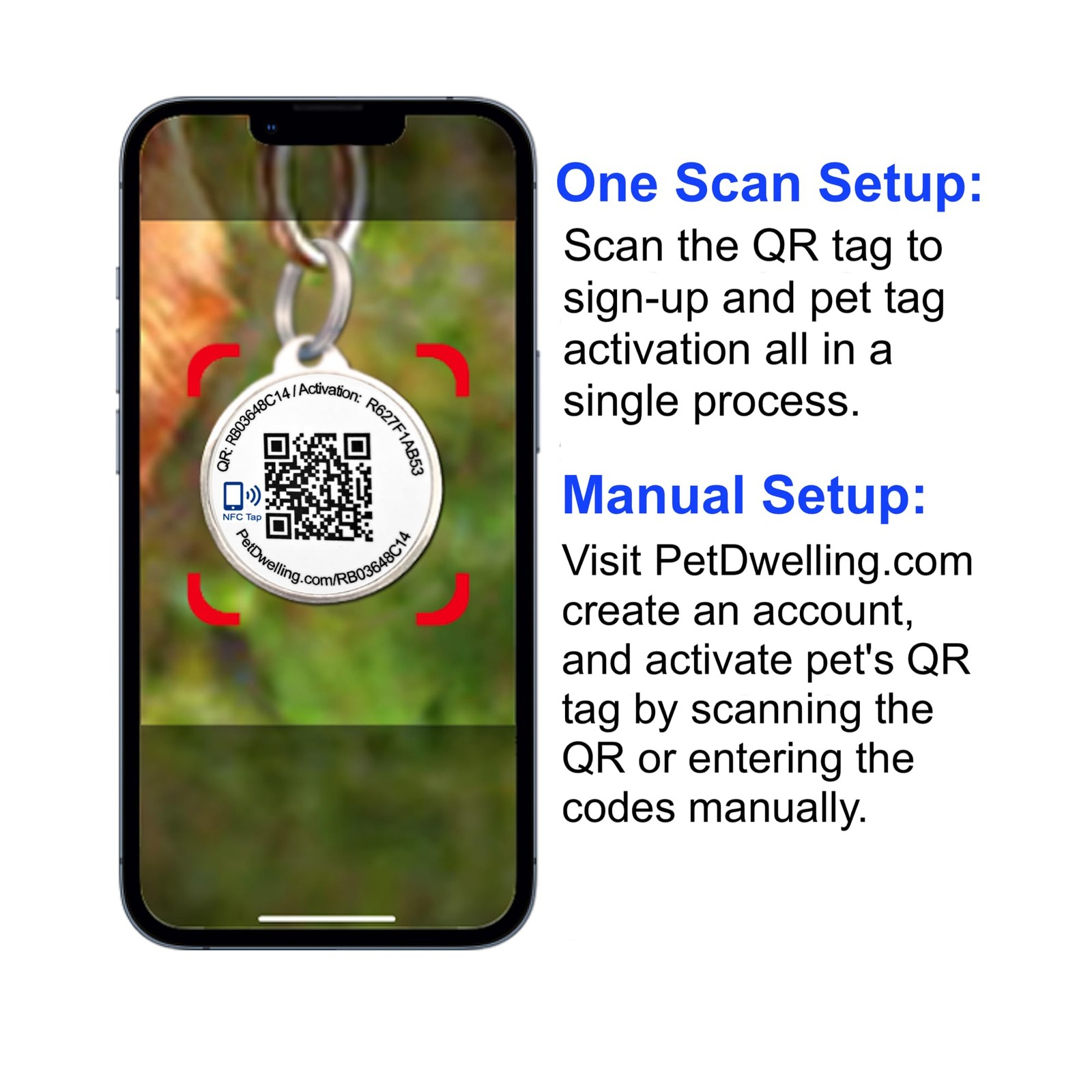 Rose Gold Paw Smart QR NFC Pet ID Tag Dog Waterproof AI Scan Free Profile