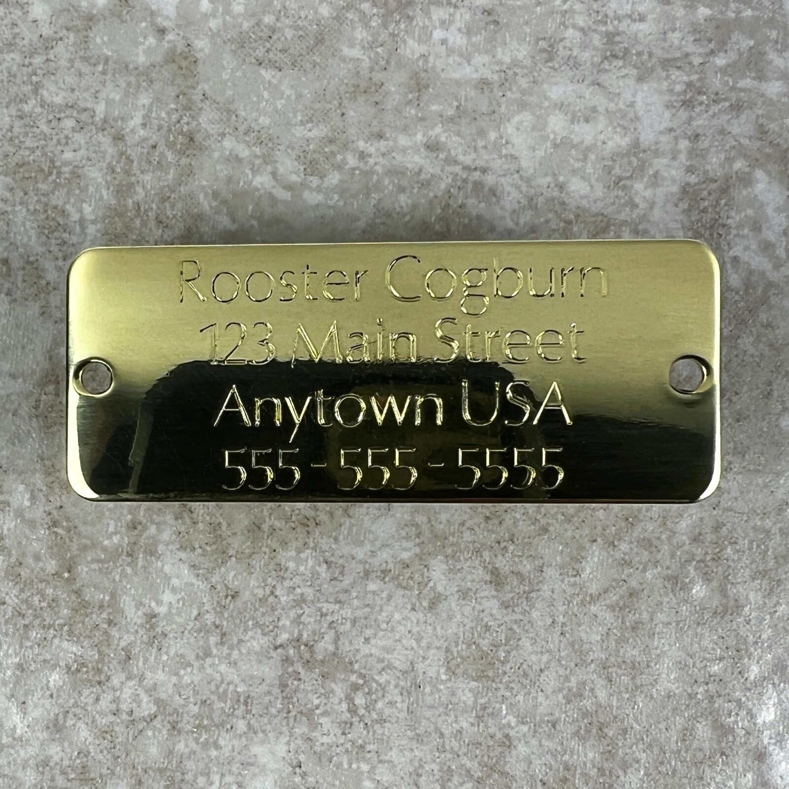 Custom Engraved Tags Personalized NAME PLATE ID NAME PLATE NATURAL BRASS MEDIUM