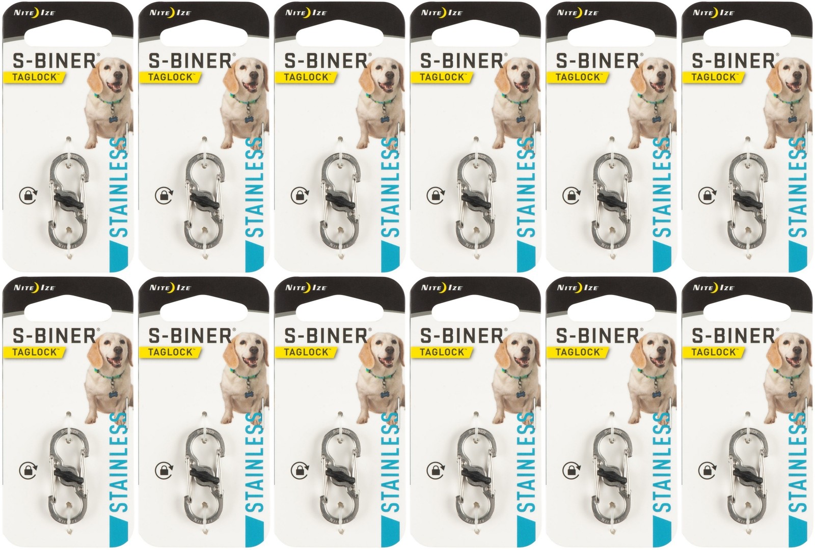 Nite Ize S-Biner TagLock Stainless Steel Carabiner (12-Pack)