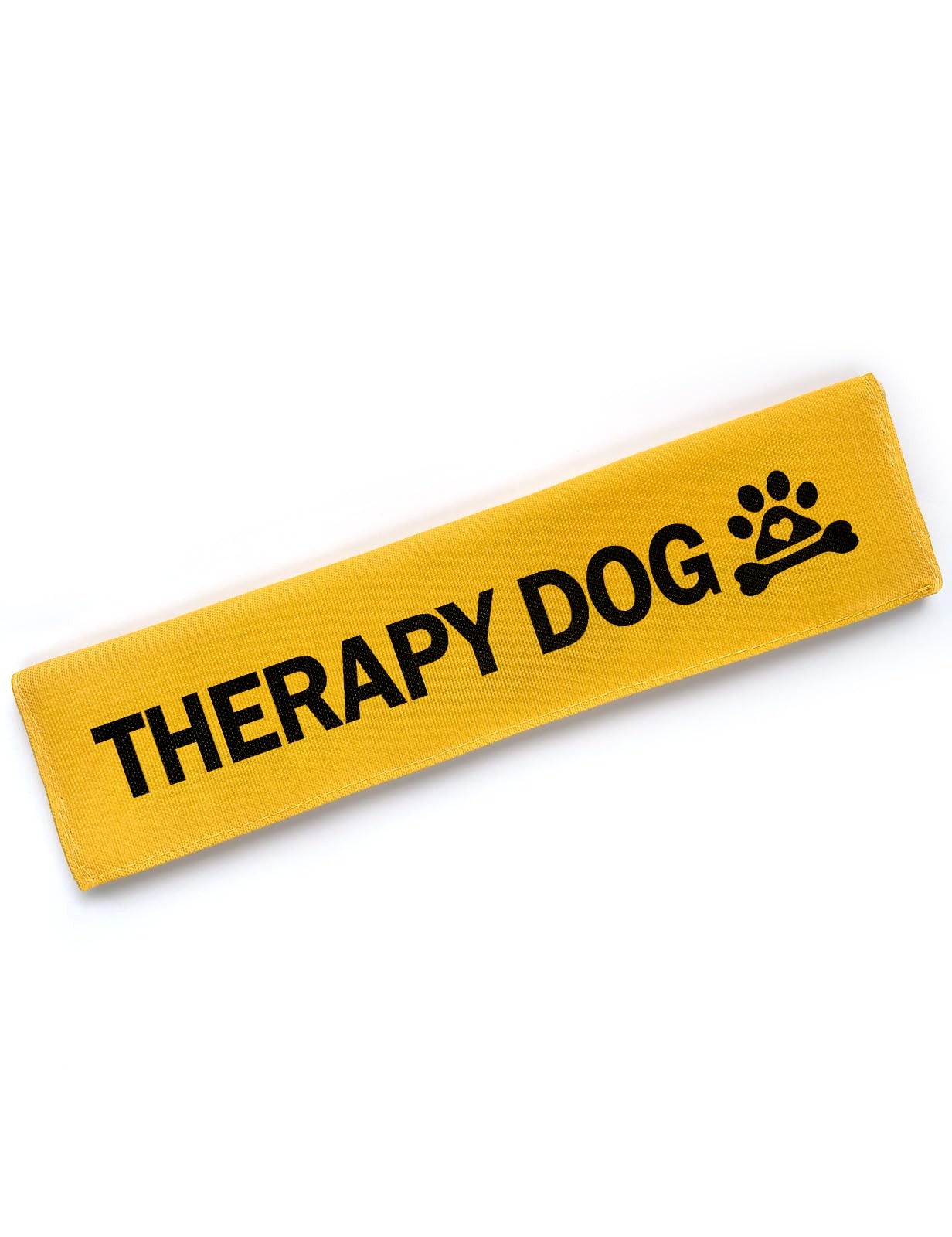 Yellow “Therapy Dog” Leash Sleeve and Tag Alert Patch for Service Pet Dogs