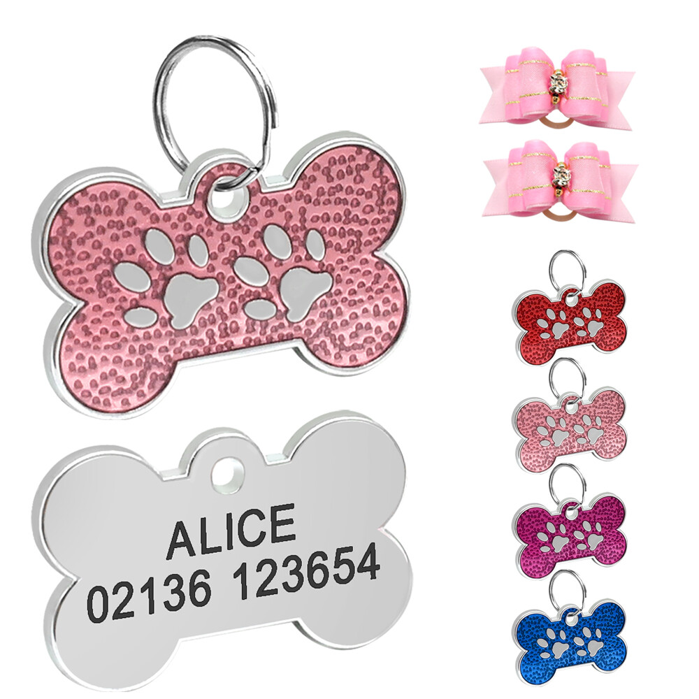 Personalized Anti-lost Dog ID Tag Custom Engraved Pet Puppy Name Tags Bone Shape