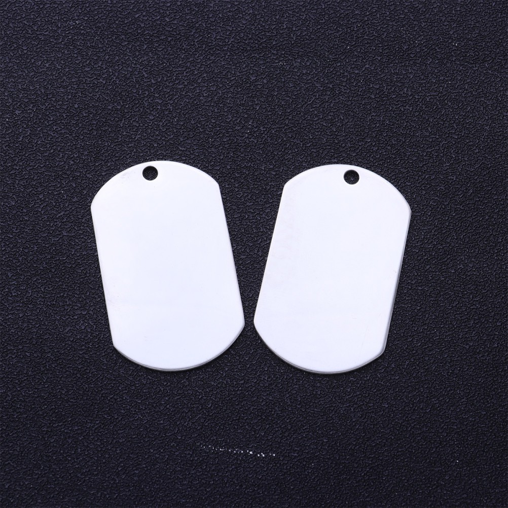 10Pcs Durable Titanium Steel Dog Tags Silver Stylish Pet Hanging Decor