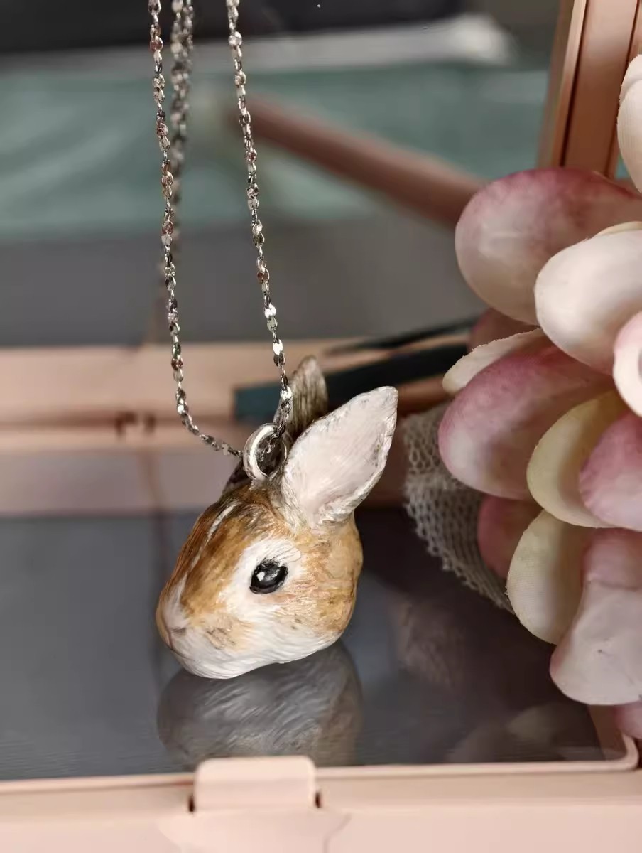 Custom Pet Portrait Bead Mini Charm Handmade Clay Dog Cat Pandora Necklace Gift