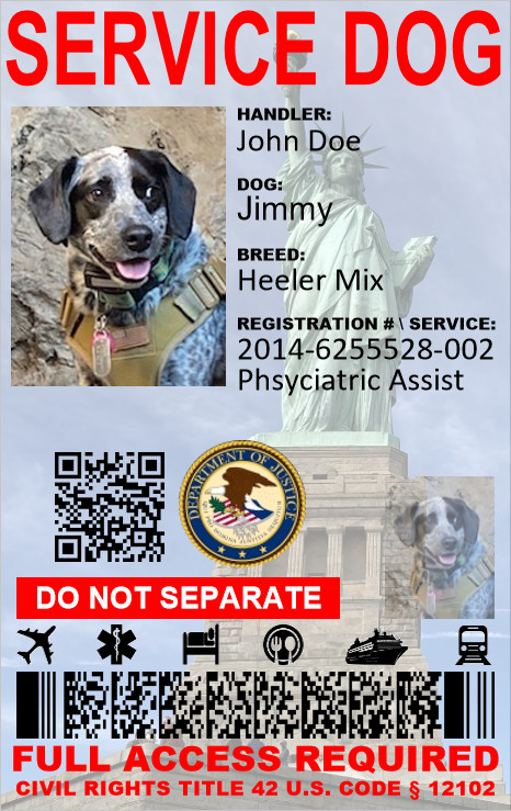 ADA HOLOGRAPHIC SERVICE DOG ID ONE SIDE ONLY PHYSICAL & DIGITAL CARD