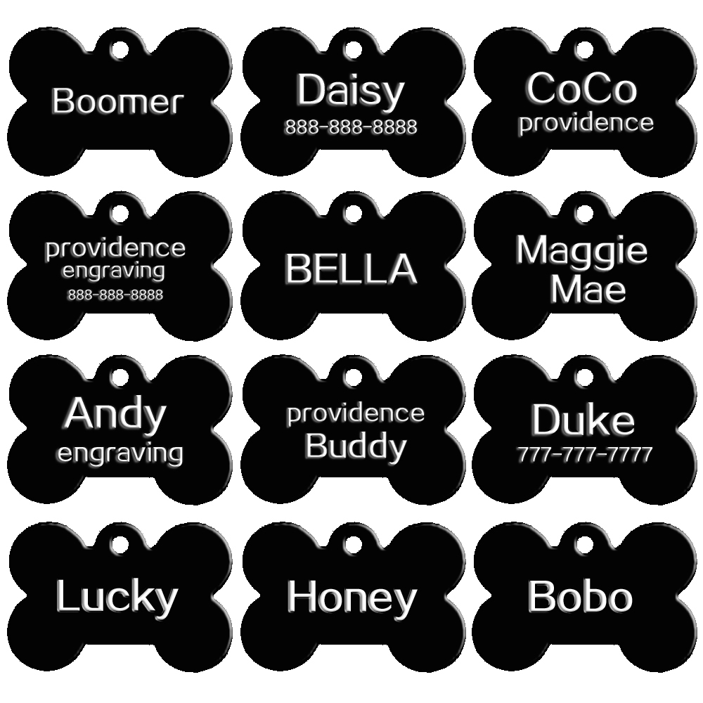 100pcs Wholesale Blank Aluminum Bone Dog Tags Personalized Cat Dog Name ID Tag