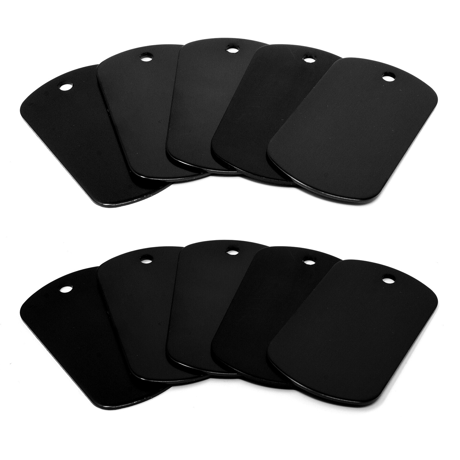 BULK – Black Anodized Aluminum Military GI Dog Tags for Laser Engraving/Crafting