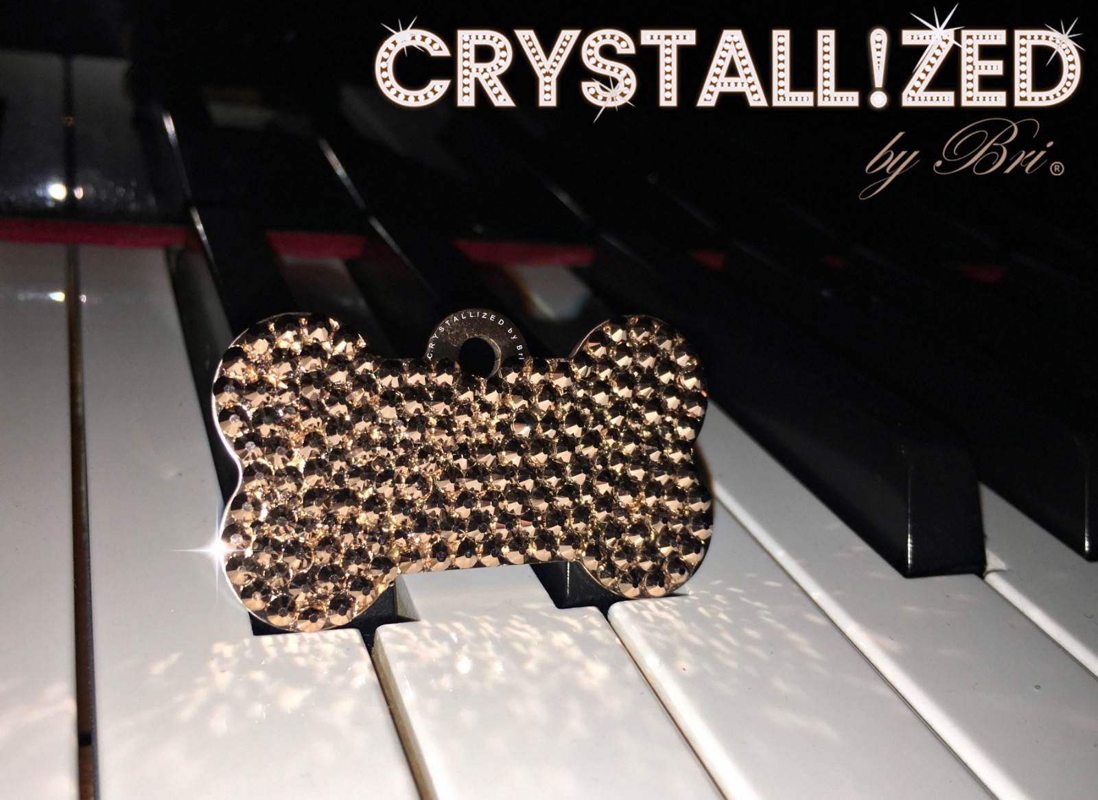 Custom Bling ID Tag AUSTRIAN CRYSTALS Bedazzled Personalized Dog Cat Pet Name