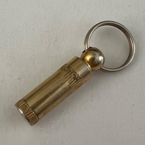 Owner ID Tube To Keep With Pet In Case Pet Gets Lost, Brass, Jump Ring, No Paper