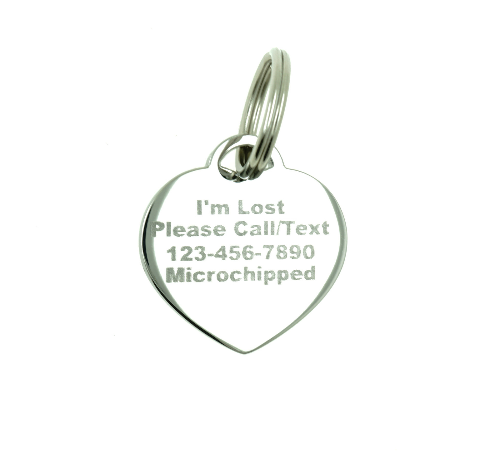 Custom Engraved Personalized Stainless Steel Small Heart SZ Dog Tag Pet ID Name