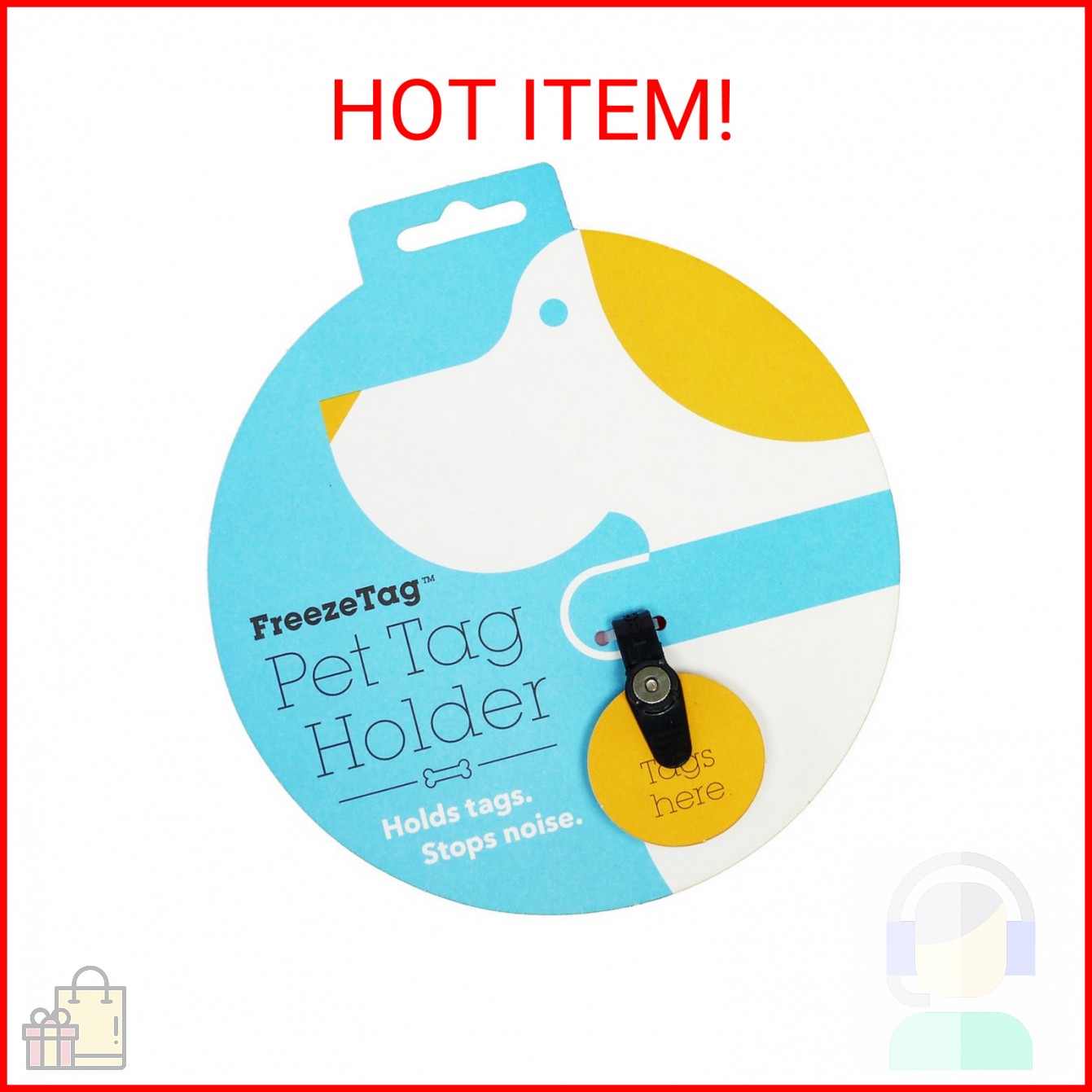 FreezeTag Dog Tag Silencer and Connector, One Size, Graphite