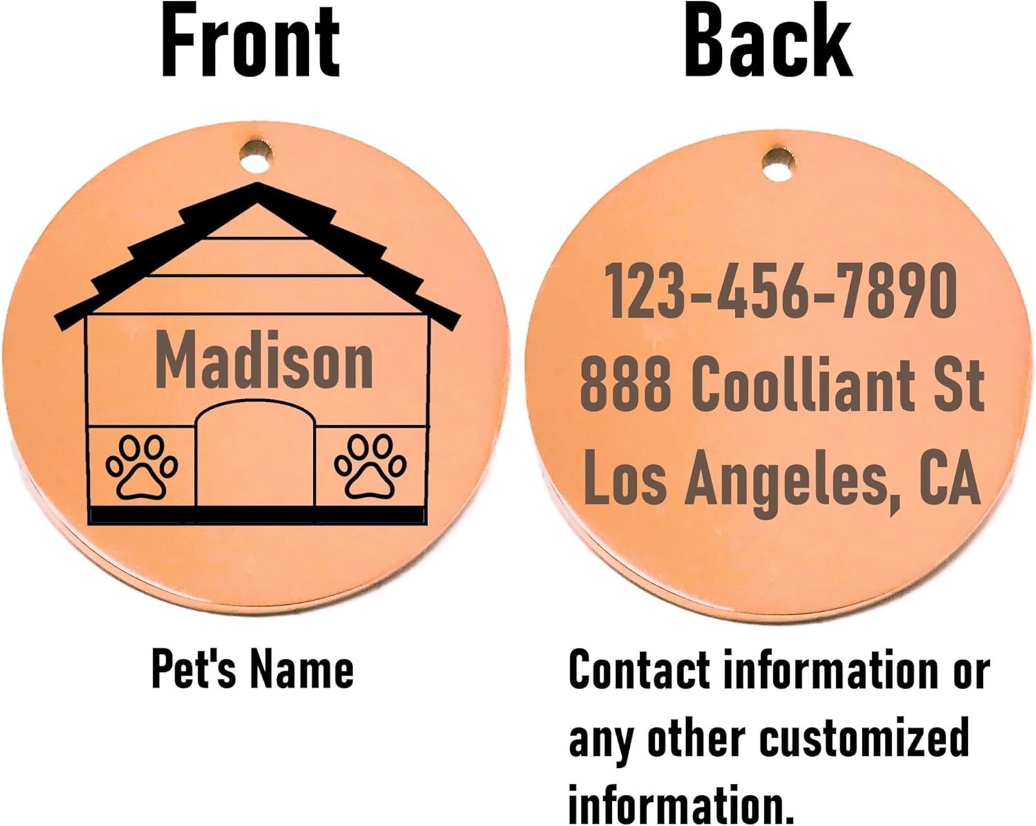 Personalized Dog House ID Tags – Custom Laser Etched Name Tag for Pet Collar