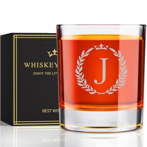 Fathers Day Gift for Dad Husband Grandpa, Personalized Whiskey Glasses Gifts J