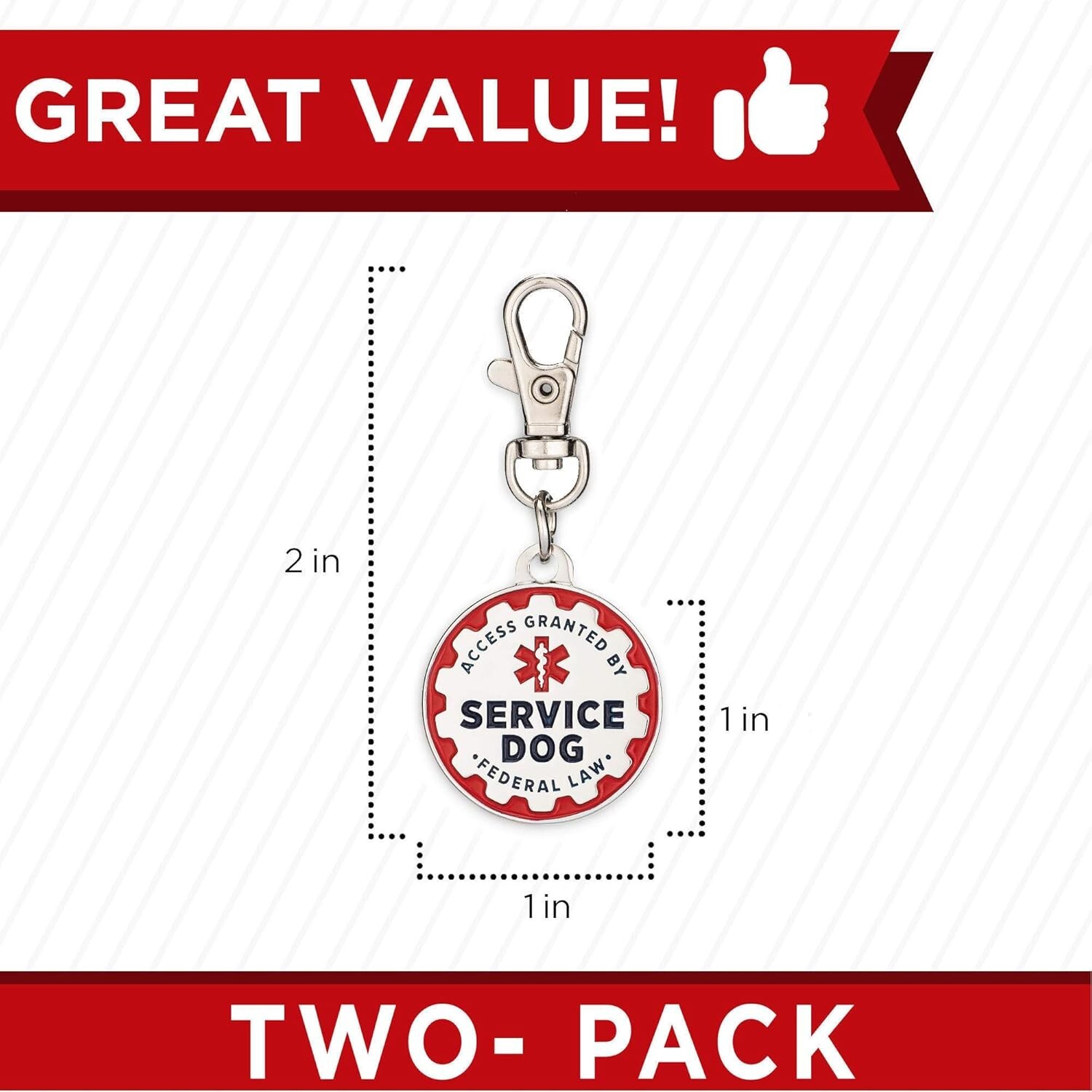 Premium Emotional Support Dog Tags – 2 Pack with Vibrant Colors, Small Dog Size