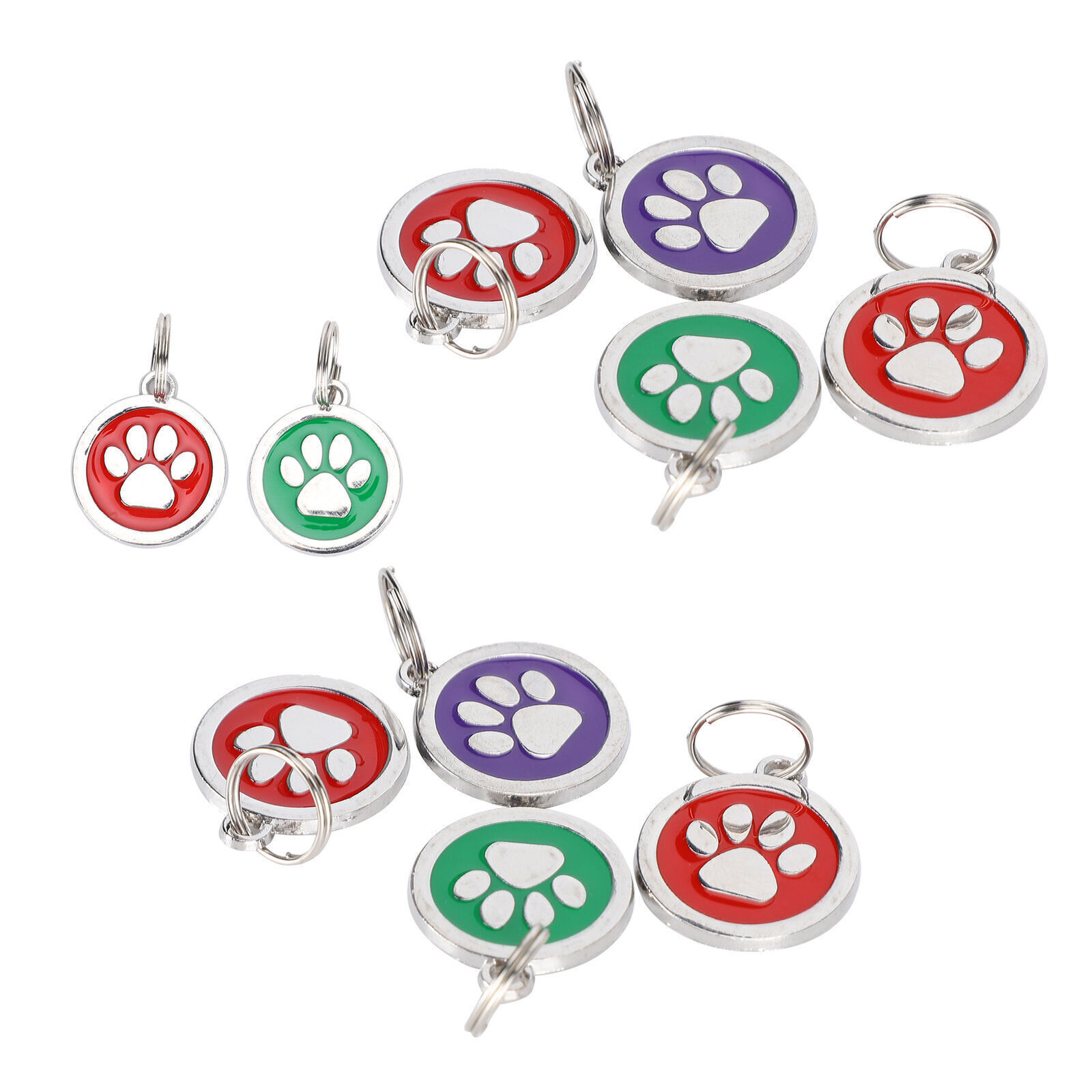 10pcs Pet Footprint Identity Neck Hanging Tag Metal Compact Cute Label for Cats