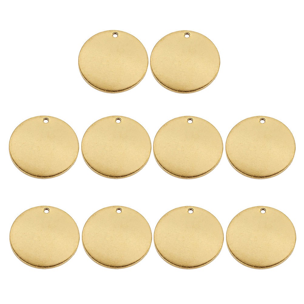 10 Pcs Circle Blank Charm Pet Tag DIY Jewelry Pendant Dog ID Hangings
