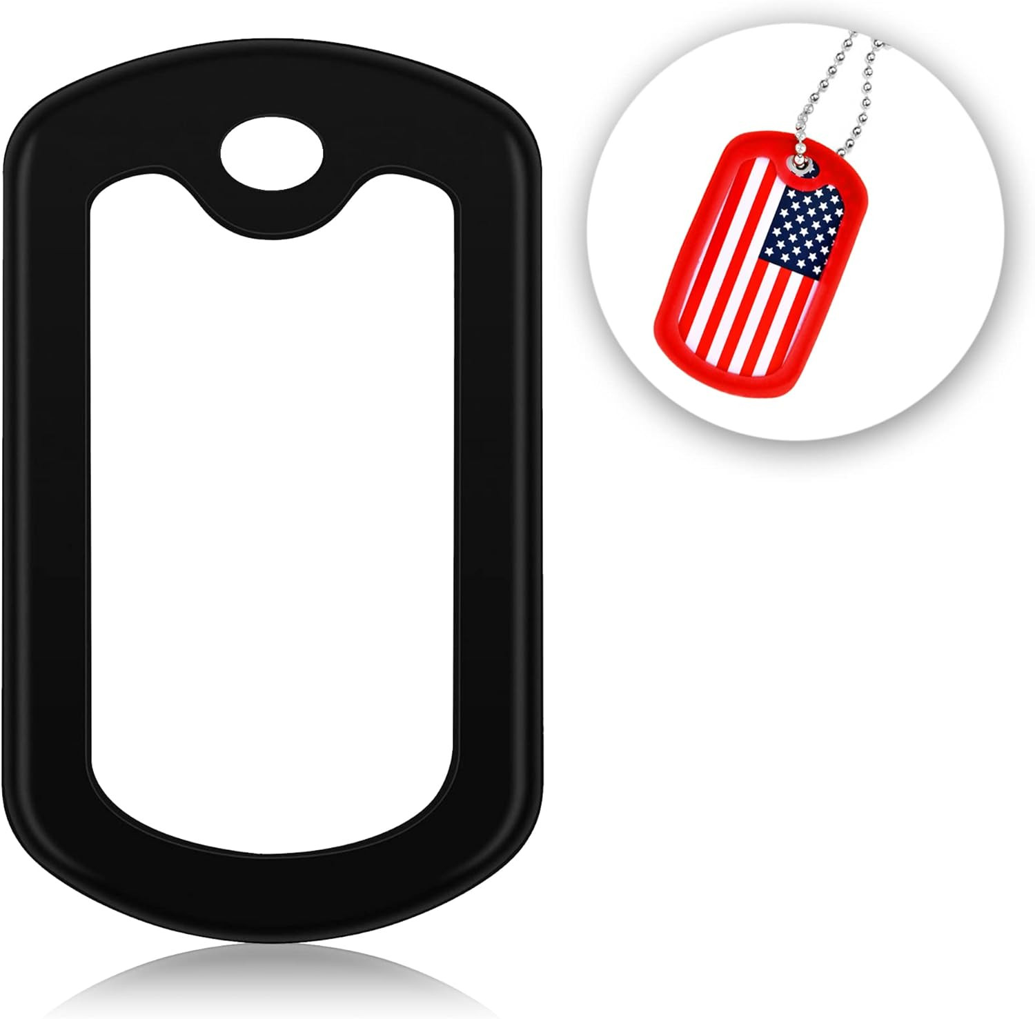 Black Military Dog Tags Silencers – Engraved Dog Tag Holder – Silicone Case to R